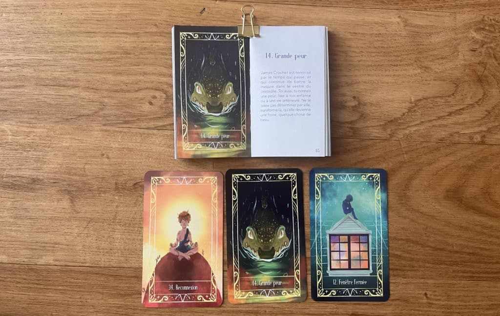 Tirage avec l’Oracle du Pays Imaginaire, description dans le texte ci-dessous.