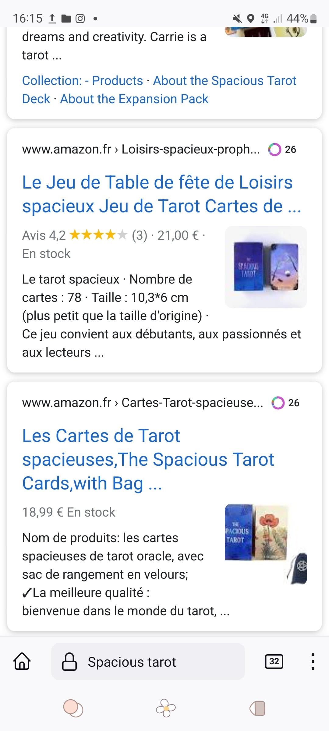 The Spacious Tarot contrefaçons amazon google
