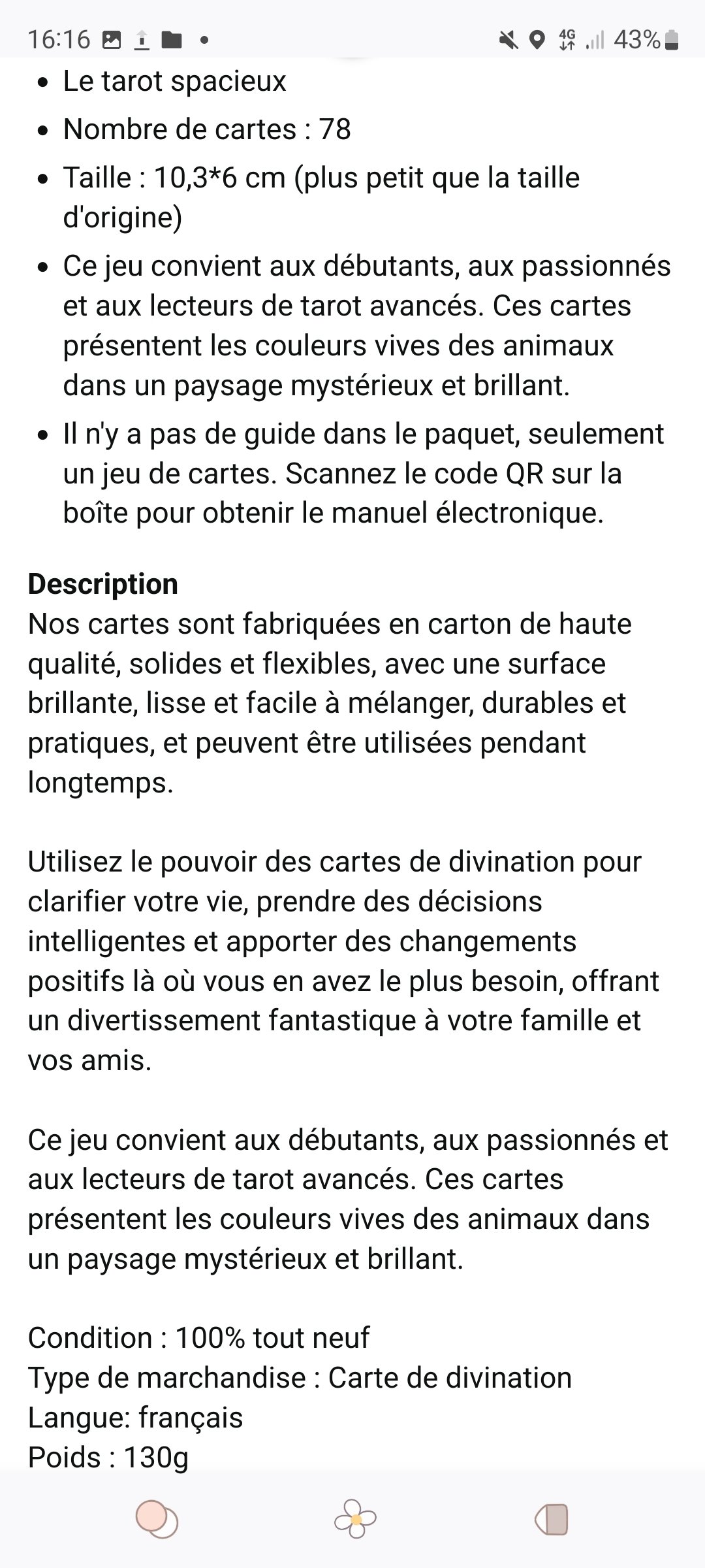 The Spacious Tarot contrefaçons amazon