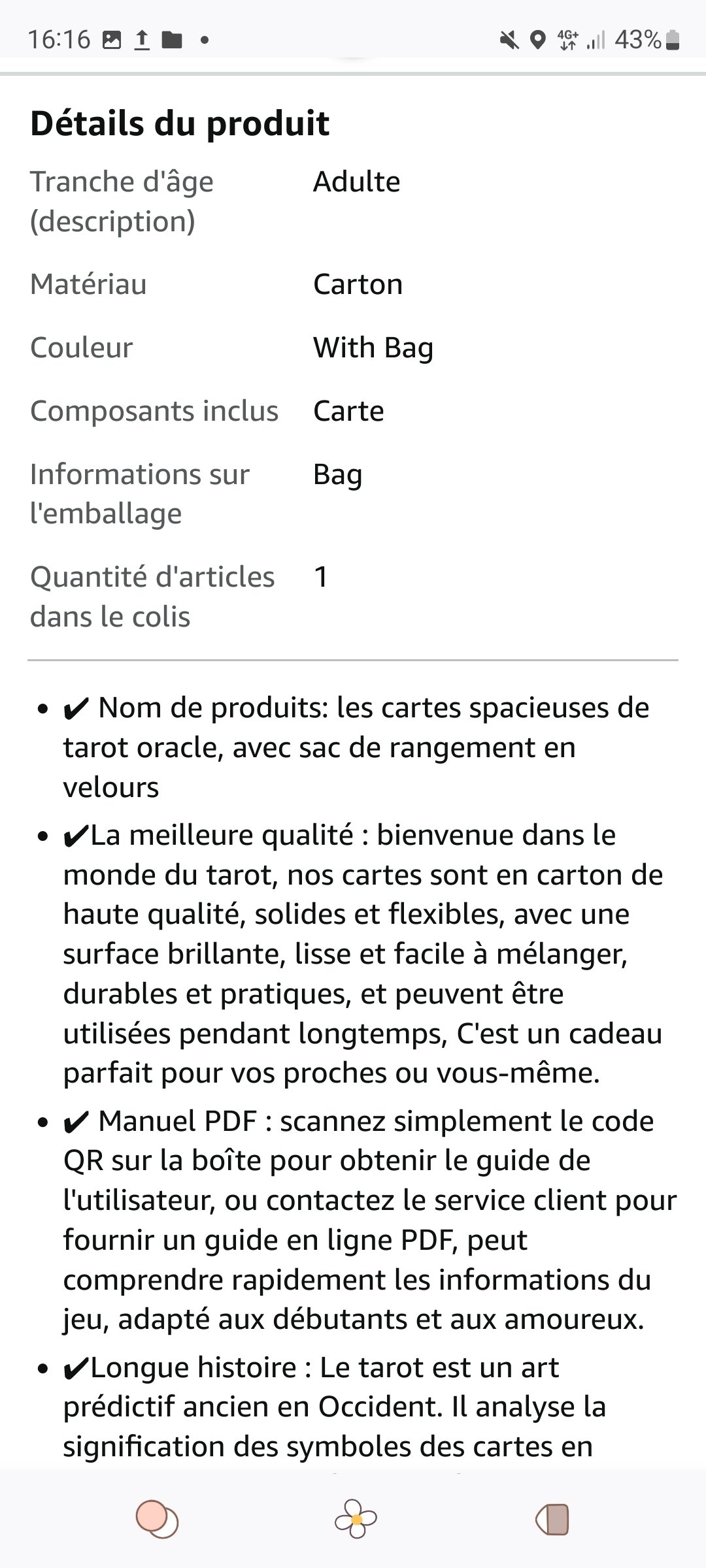 The Spacious Tarot contrefaçons amazon