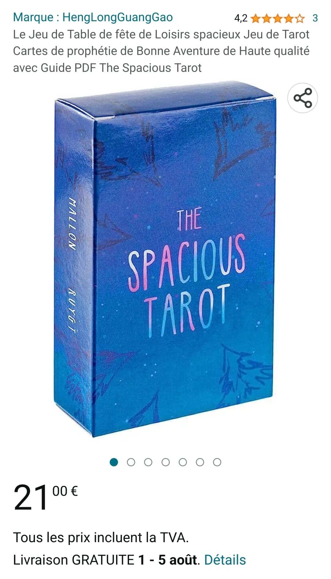 The Spacious Tarot contrefaçons amazon