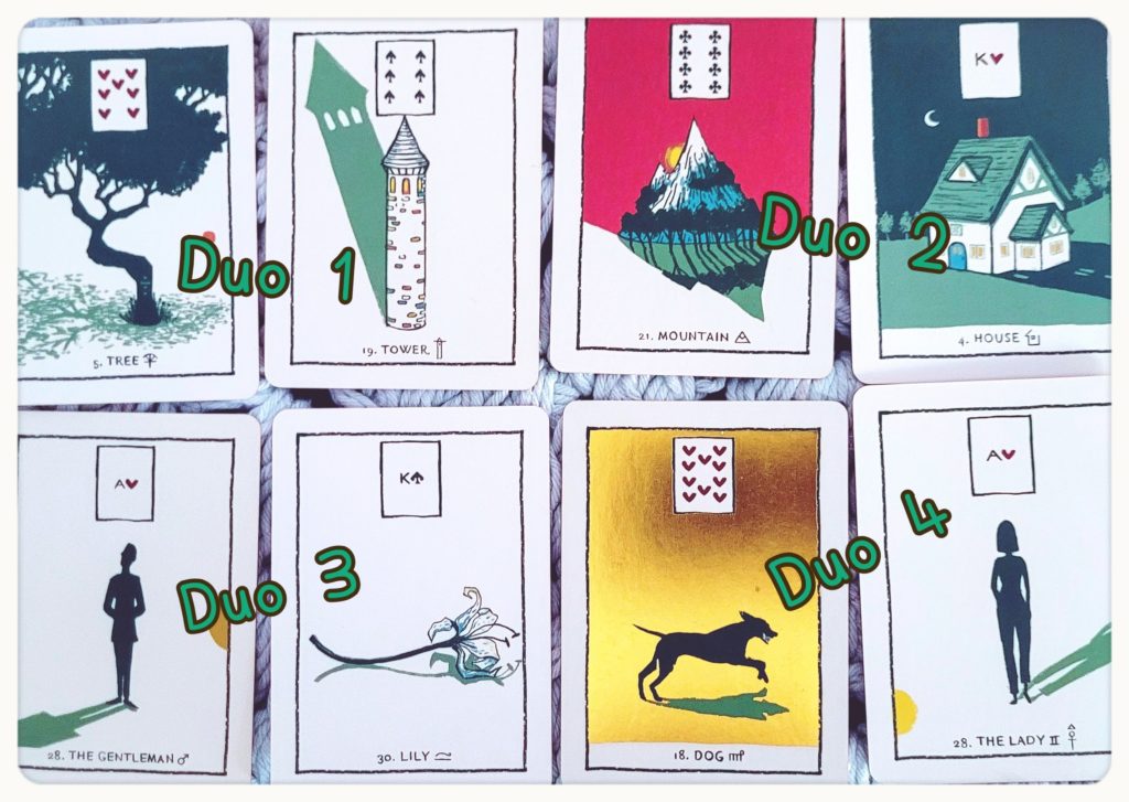 lenormand turage carr&eacute; duo green glyphs lenormand